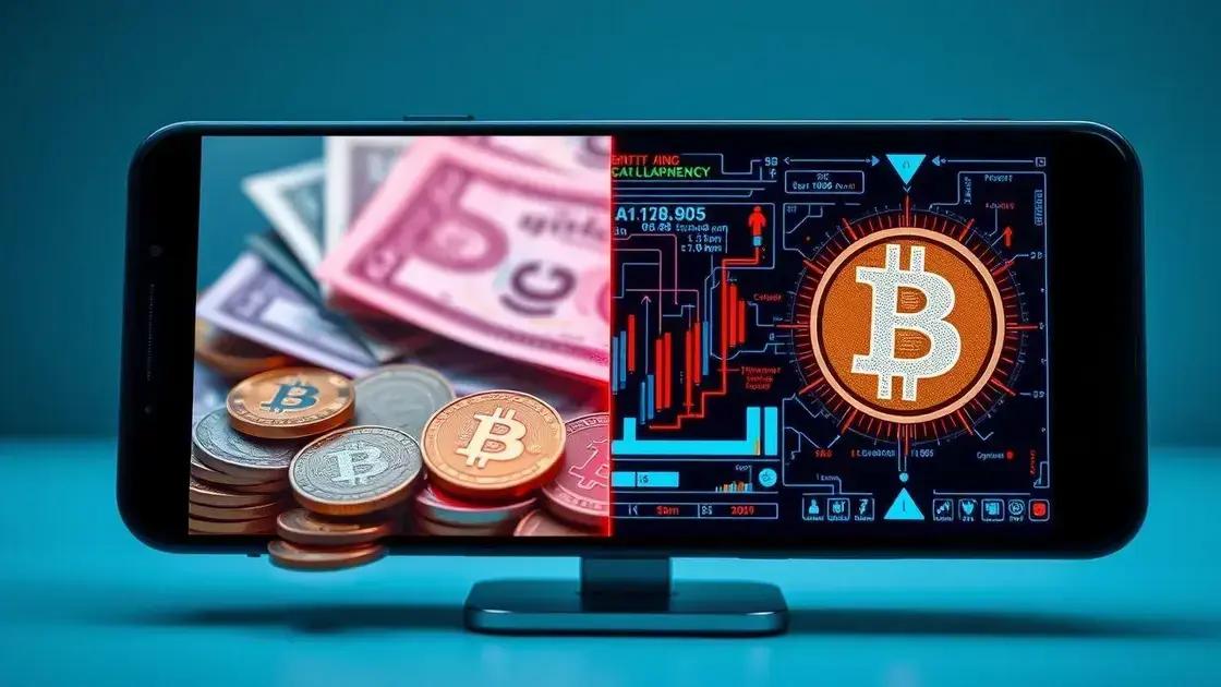 Comparação entre moedas tradicionais e digitais