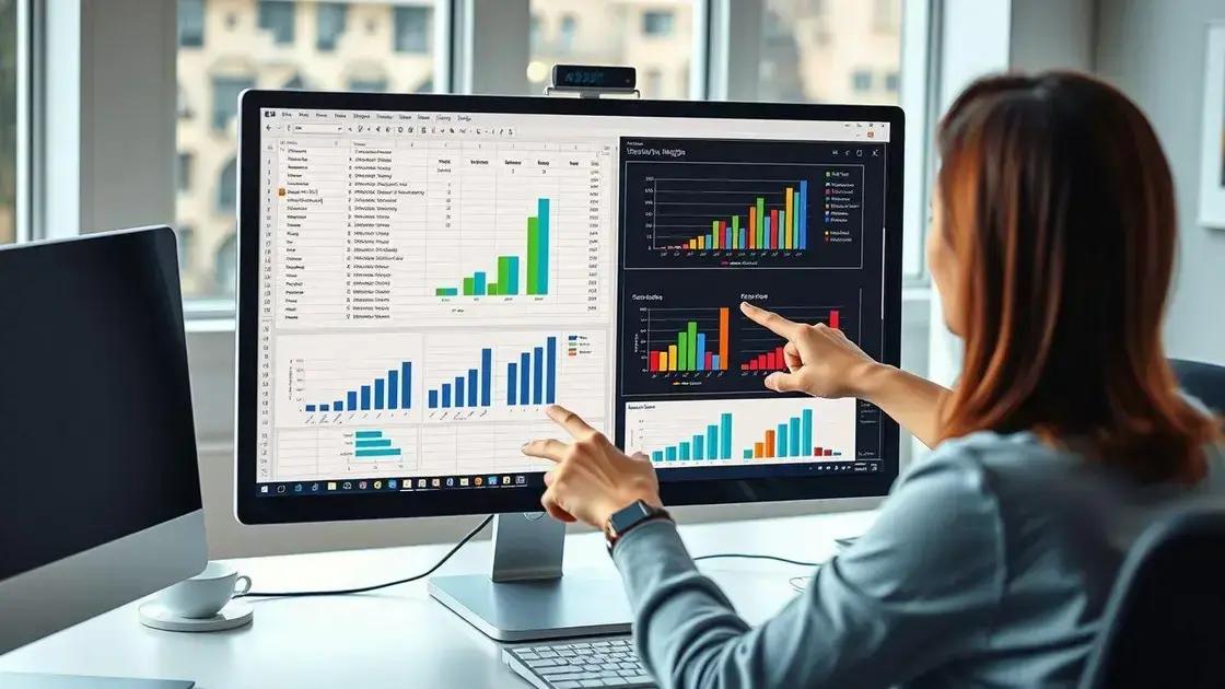visualização de resultados com gráficos no excel